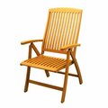 International Caravan TT-PC-041 and 2CH Royal Tahiti Outdoor 5-Position Folding Arm Chair, 2PK TT-PC-041/2CH